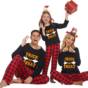 Пижамы для семьи на Хэллоуин, подарок, с Днем рождения, Набор черных пижам на Хэллоуин