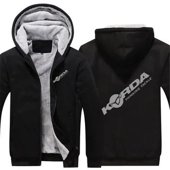 Осень-зима 2023, принт с логотипом Korda Inspired Tribute, однотонное пальто с капюшоном, мужская уличная одежда из сплайсинга