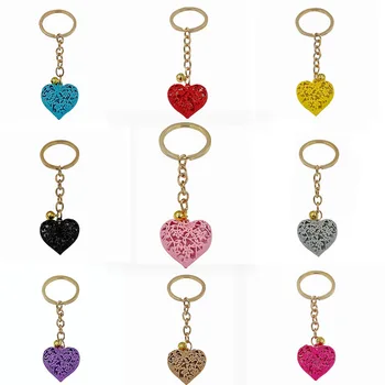 Новое металлическое сердце, выдалбливают брелок, Пара, Любовь, брелки для ключей, Подарочная сумка для девочек, аксессуар для ключей на День Святого Валентина