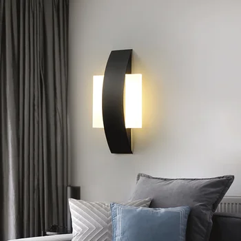 Простой современный акриловый настенный светильник в скандинавском стиле, прикроватная лампа для спальни, Гостиничный кабинет, гостиничный настенный светильник