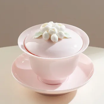 Чайник Sancai Gaiwan Чаша для приготовления Чая Розовый Набор Керамический Чайный набор Кунг-фу Чайная чашка gaiwan чайный набор китайская чайная чашка porcelanas