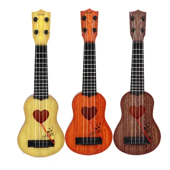Мини-четырехструнная игрушечная гитара для детей и начинающих с обучением музыке в стиле гавайской гитары и играми для детей